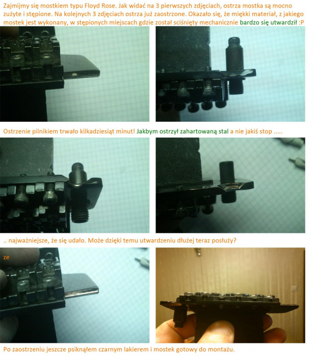 ostrzenie mostka typu Floyd Rose